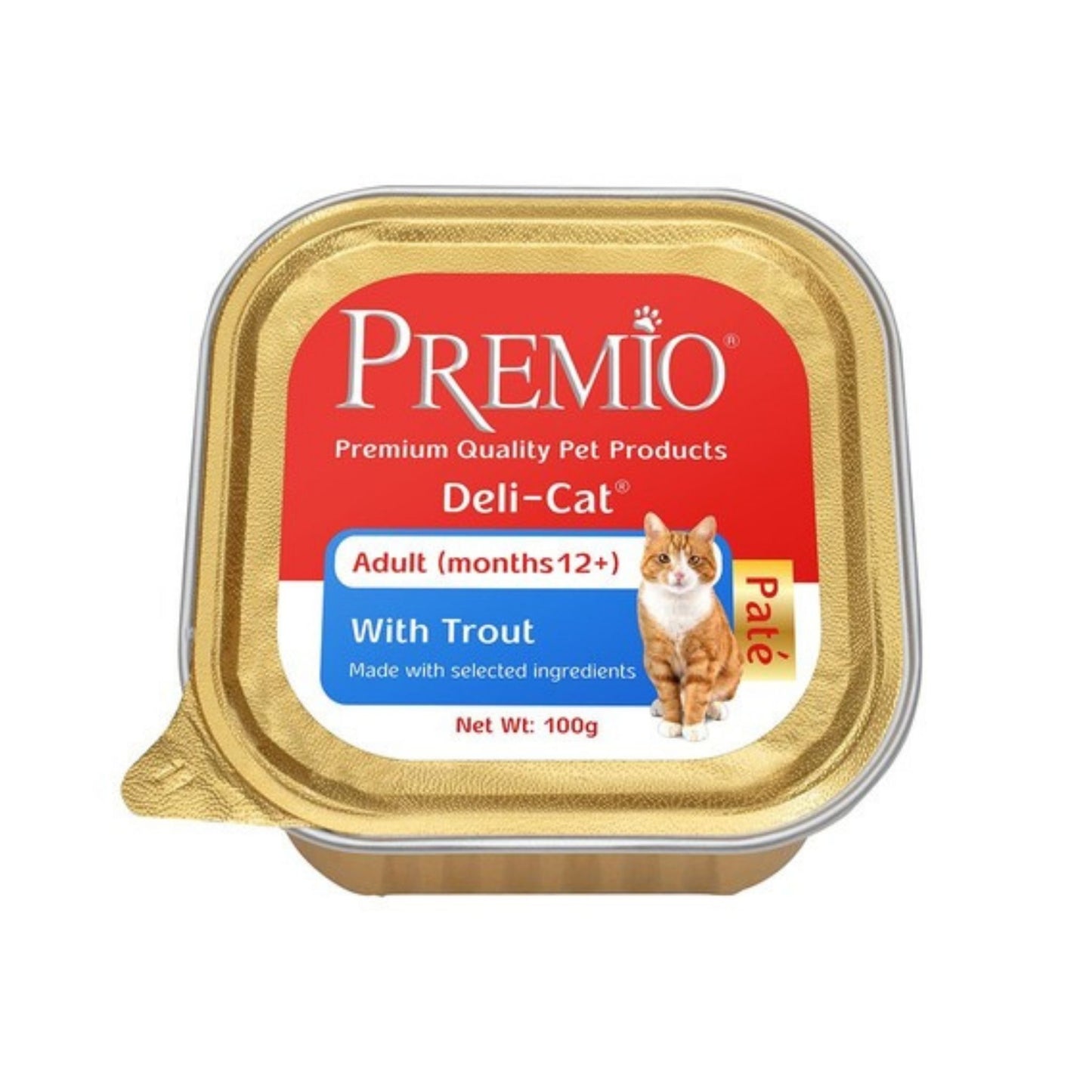 Premio פרמיו מעדן פטה לחתולים בוגרים עם פורל 100 גרם