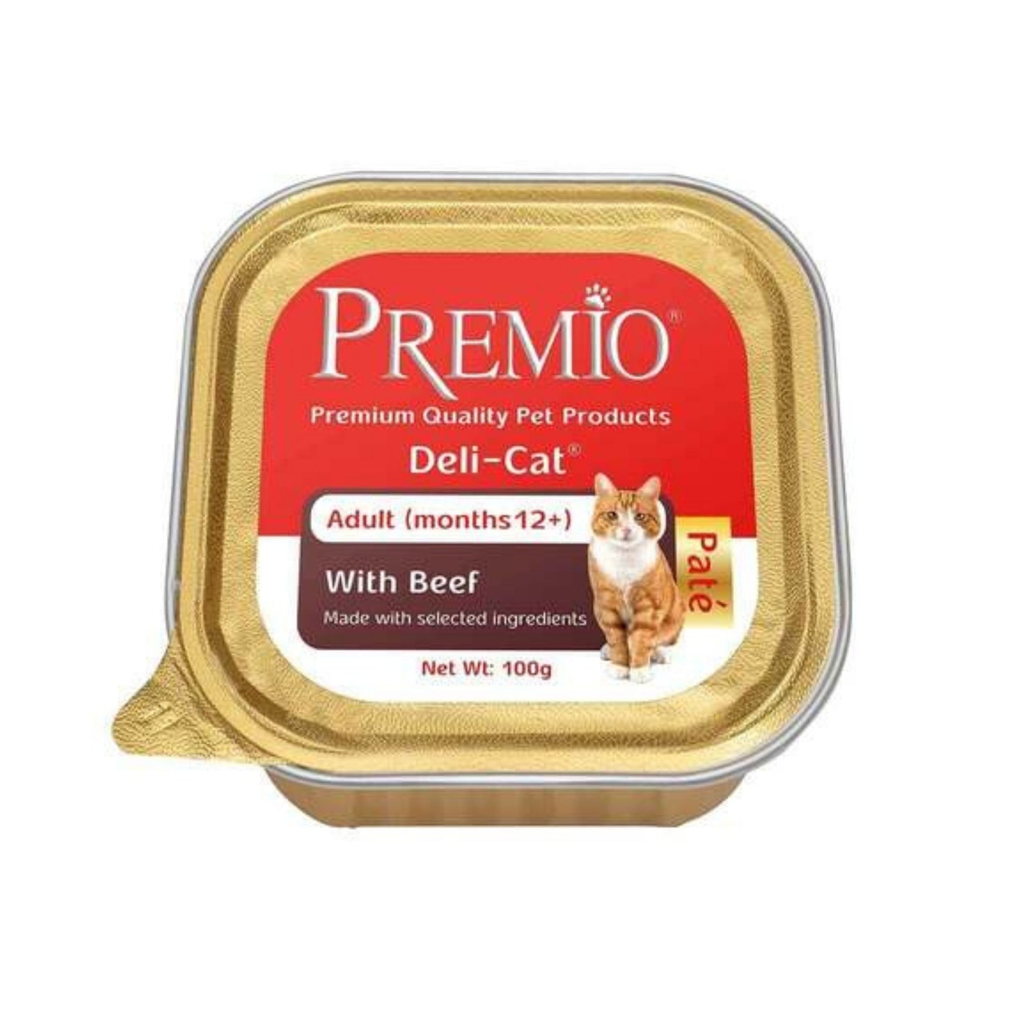 Premio פרמיו מעדן פטה לחתולים בוגרים עם בקר 100 גרם