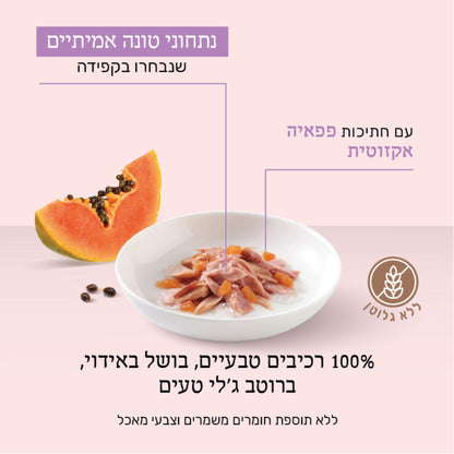 Schesir שזיר מעדן טונה עם פפאיה בג’לי לחתולים 75 גרם