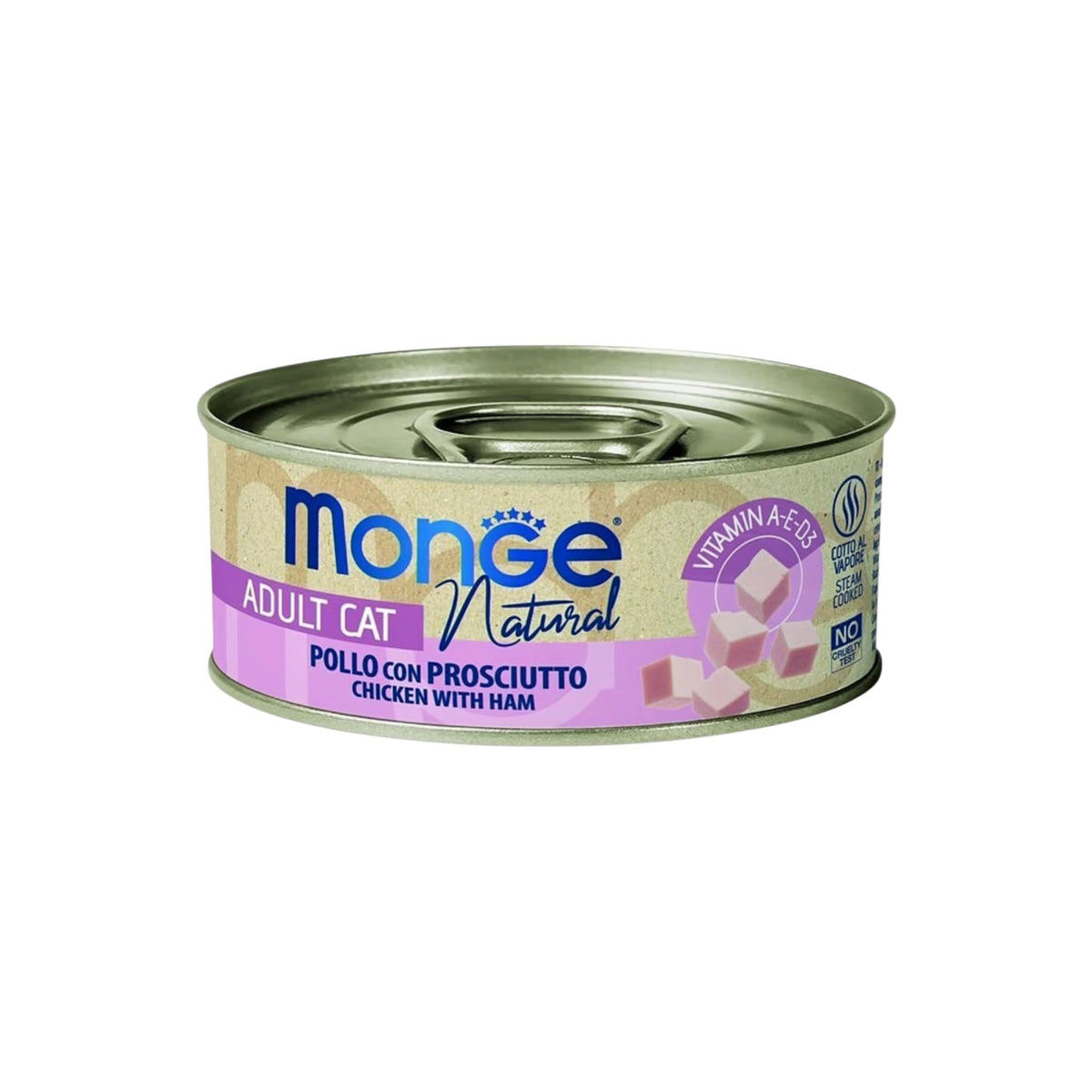 Monge מונג נאטורל מעדן עוף ושינקן לחתולים בוגרים 80 גרם