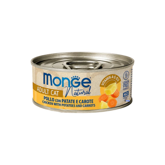 Monge מונג נאטורל מעדן עוף תפוחי אדמה וגזר לחתולים בוגרים 80 גרם