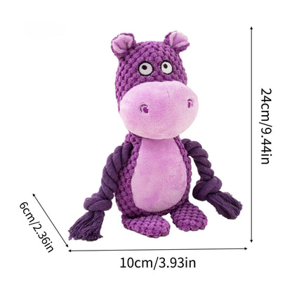 Hoofie צעצוע בובה לכלבים היפופוטם מצפצף