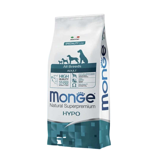 Monge Hypo מונג׳ סלמון וטונה מזון יבש היפואלרגני לכלבים בוגרים 12 ק״ג