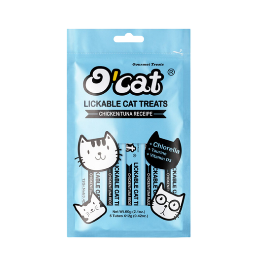 O’Cat אוקט חטיף שלוקים לחתול עוף וטונה 60 גרם