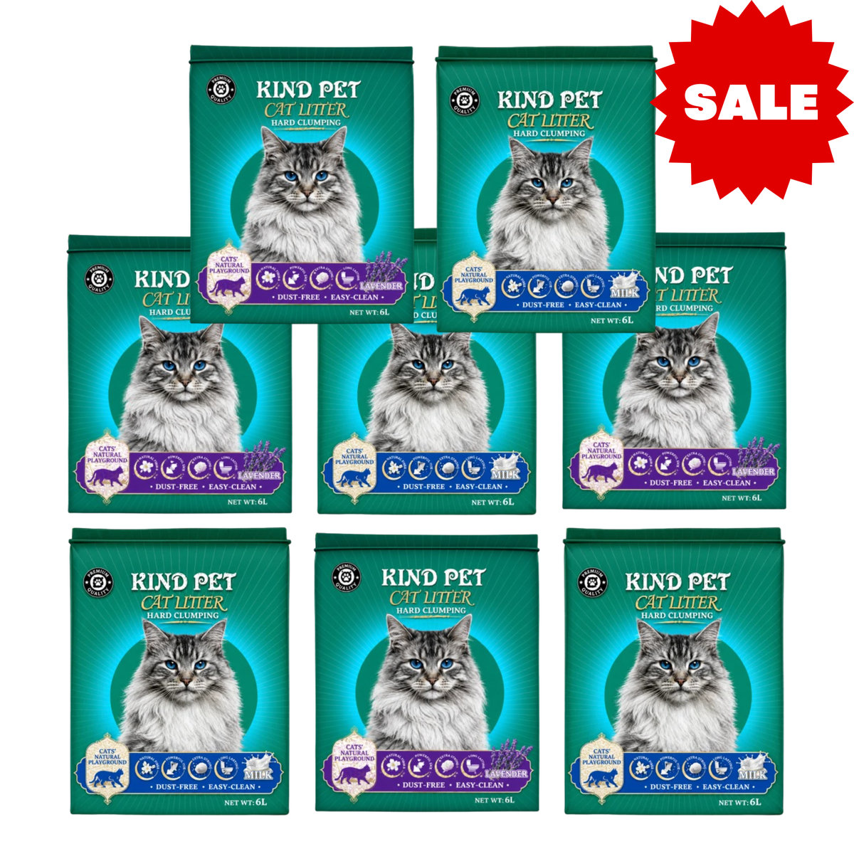 Kind Pet מבצע 8 יחידות חול טופו מתגבש לחתולים 6 ליטר