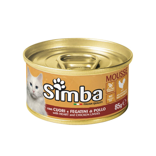 Simba סימבה מעדן מוס לחתולים עם לבבות וכבד עוף 85 גרם
