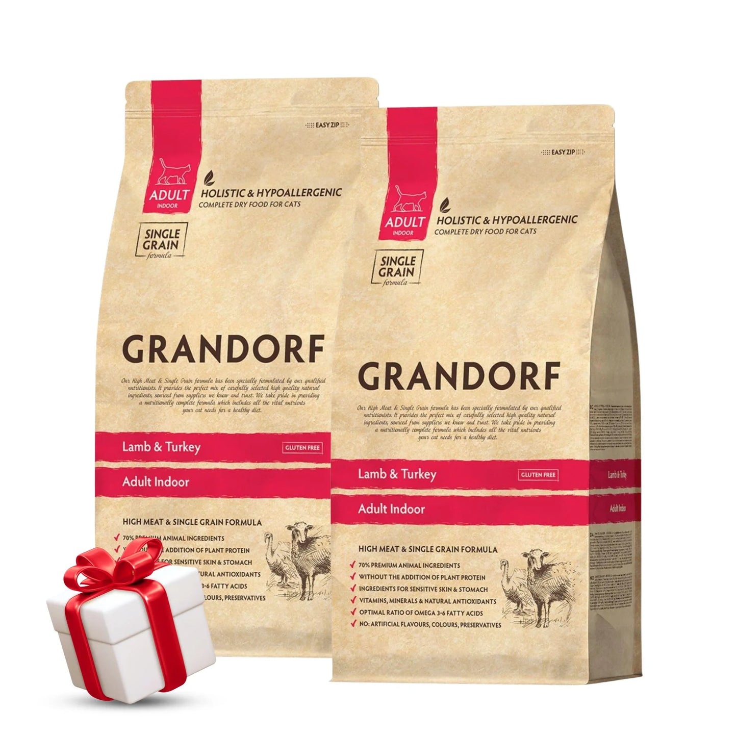 GRANDORF Lamb Indoor Grandorf Lamb and Turkey для взрослых кошек 8 кг Распродажа 2 пакета + подарок