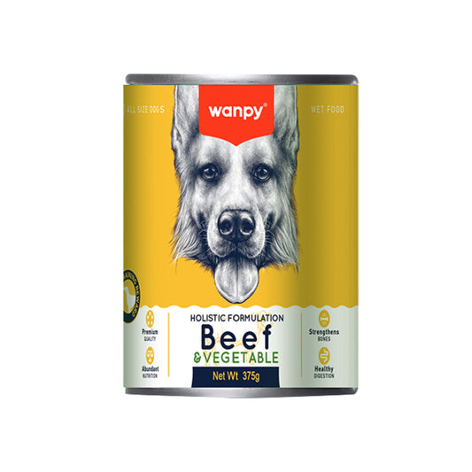 WANPY Beef and Vegetable Pate Wet Dog Food 375g