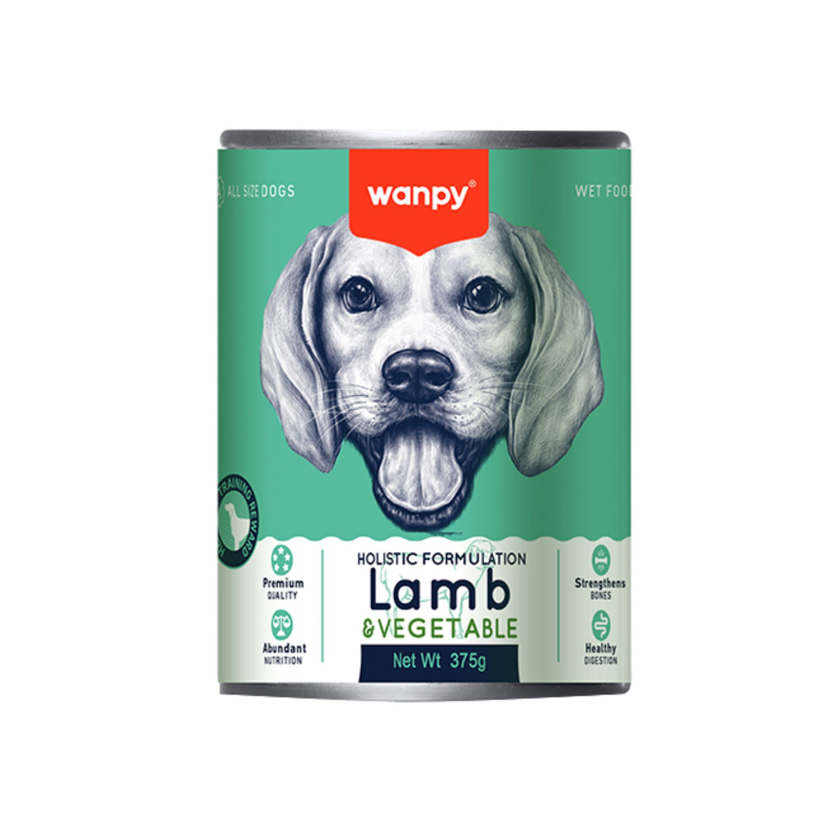 WANPY וונפי שימורי פטה לכלבים בטעם כבש וירקות 375 גרם