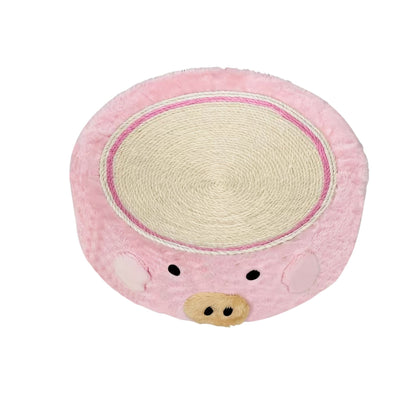 Hoofie משטח גירוד לחתולים עגול צבע ורוד וקרם