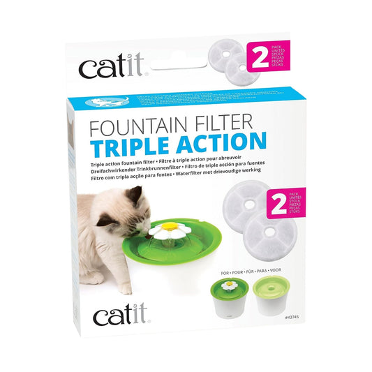 Catit Flower Fountain Filter for Cats, 2-Pack