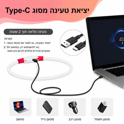 LED קולר זוהר לכלב נטען צבע ירוק