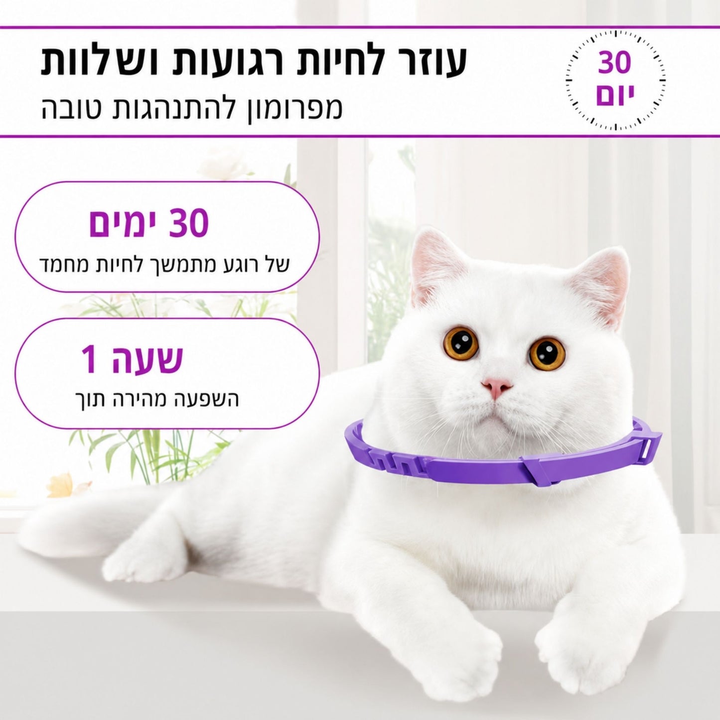 קולר הרגעה לחתולים 4 יחידות