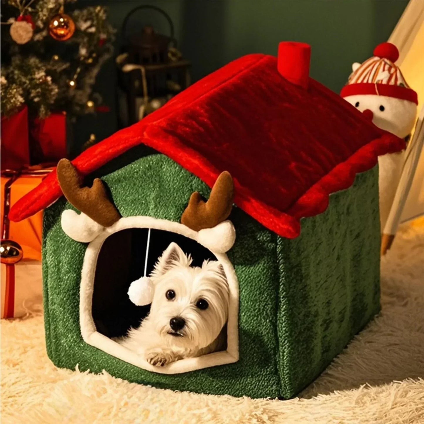 Hoofie מיטת חג המולד לחתולים ולכלבים